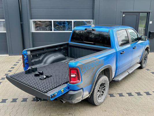 TMAT slide-out truck bed mat in RAM 1500